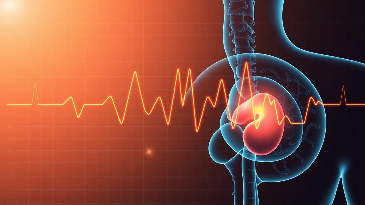 Editorial illustration of pituitary GH pulse waveform