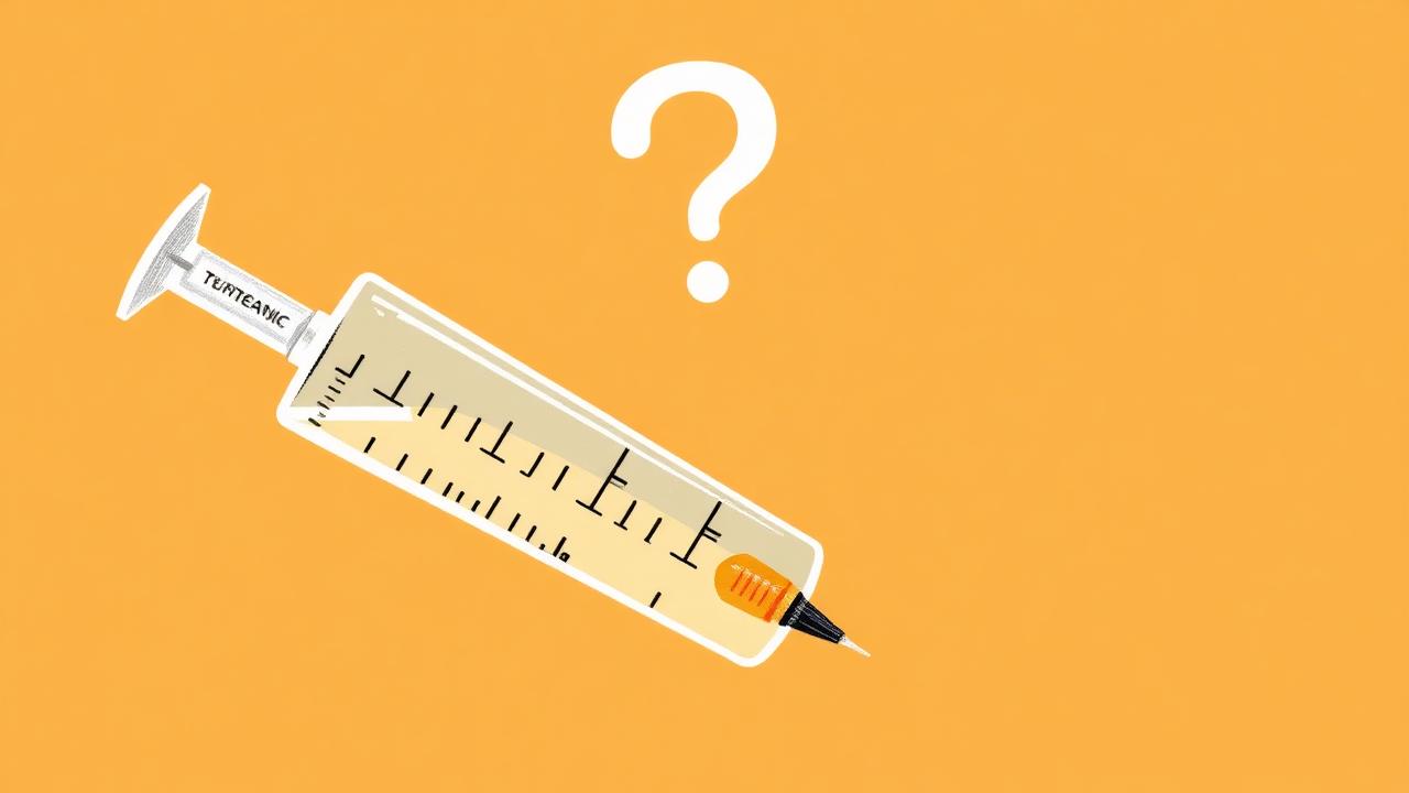 Editorial illustration of a small graduated syringe