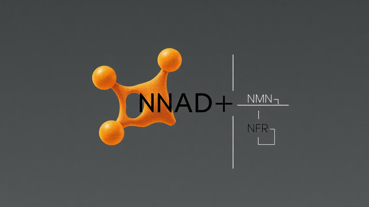 Editorial illustration of the NAD+ salvage pathway