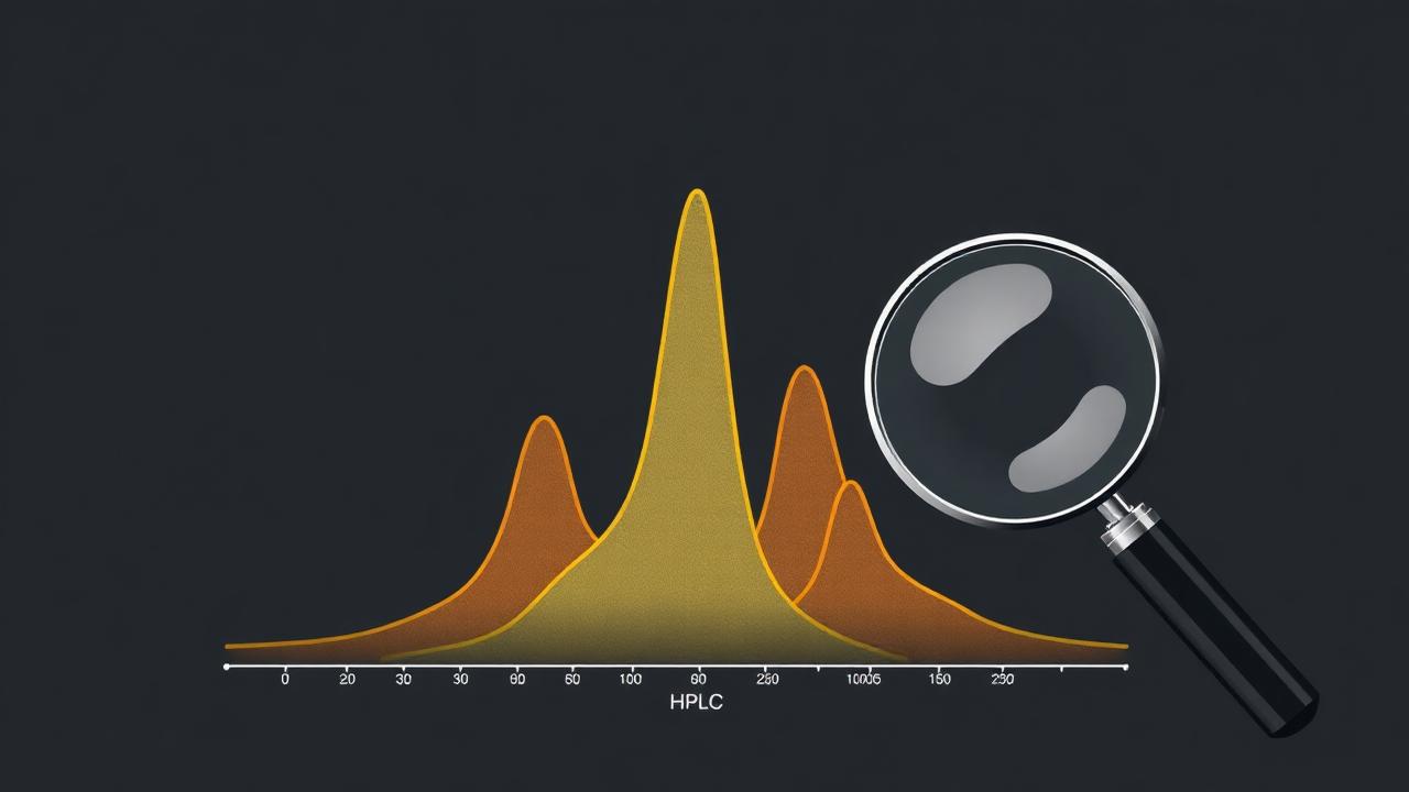 Editorial illustration of an HPLC chromatogram