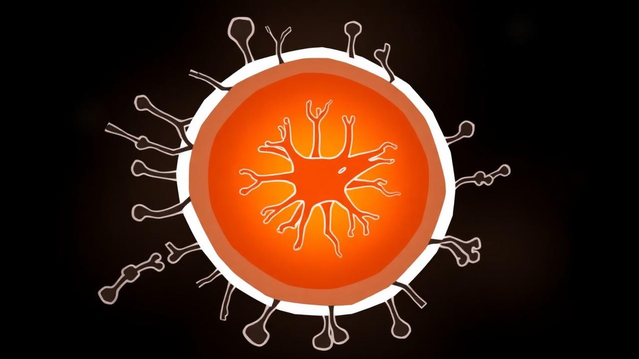 Editorial illustration of T-cells